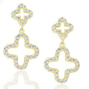 14k Clover Diamond Earrings